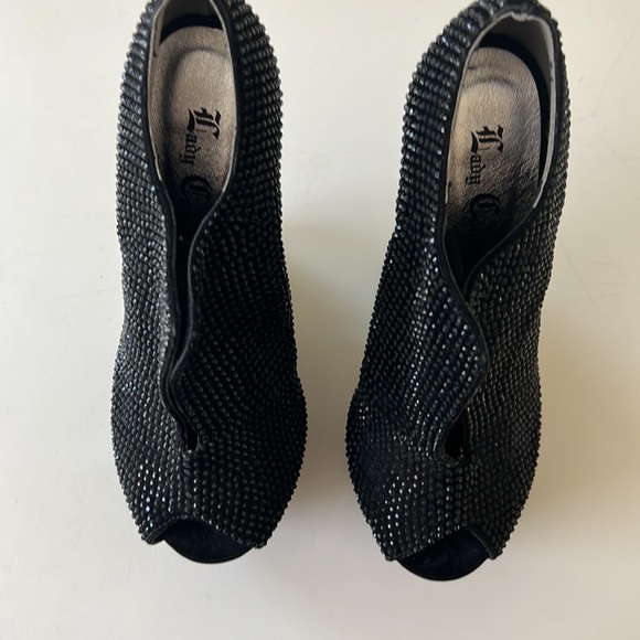 New Lady couture, platforms, black crystals & white zebra stripes size 9 - Picture 6 of 11